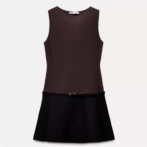 Zara belted knit mini dress